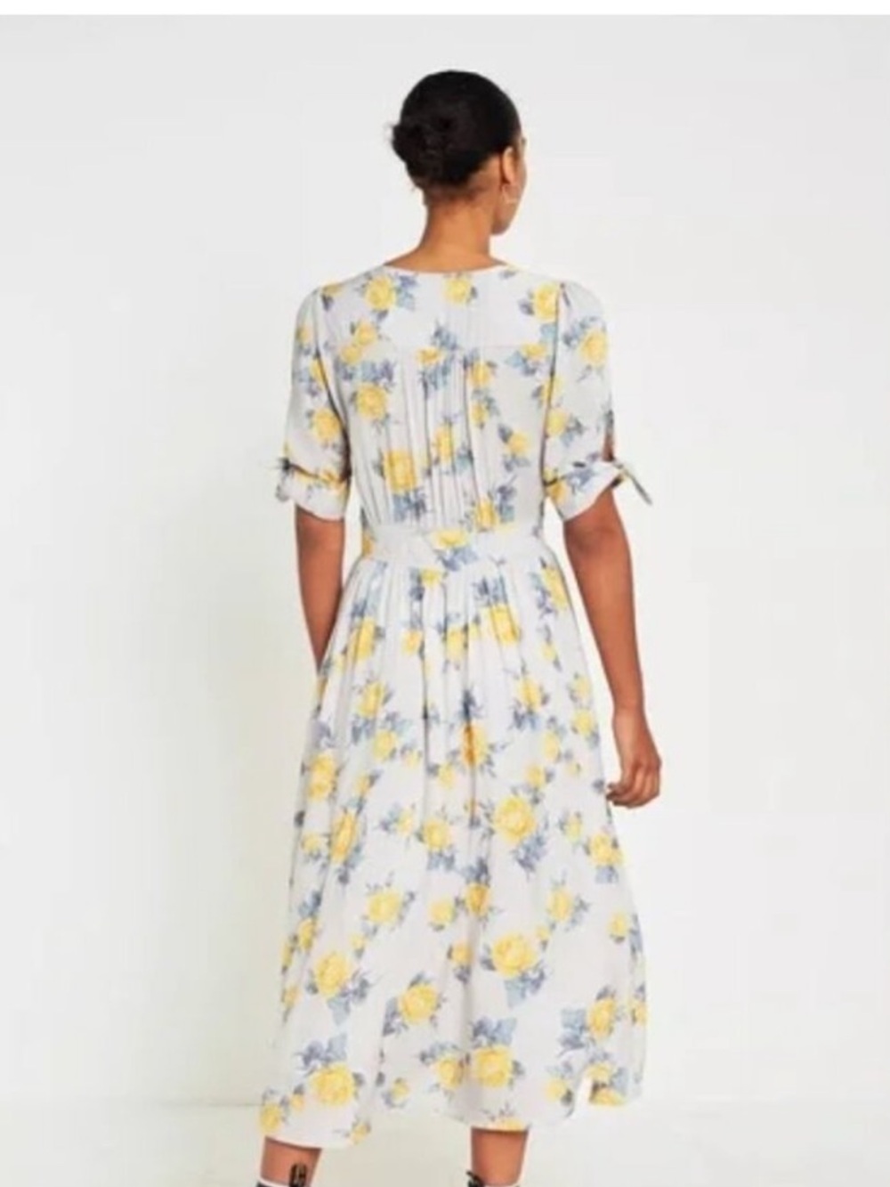 Free People Boho Floral Yellow & Blue Midi Dress - Picture 3 of 6